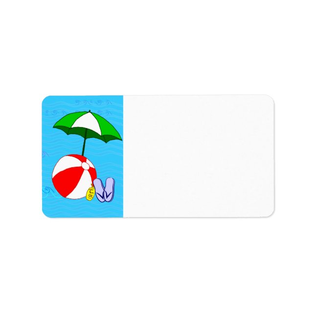 Etiqueta de Endereço em Branco com Guarda-Chuva de (Frente)