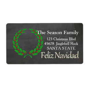 Etiqueta de Endereço Feriado Feliz Navidad