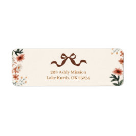 Etiqueta de Endereço Flor de Campo Outono Laço Coq