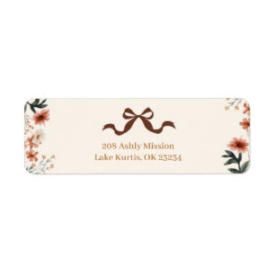 Etiqueta de Endereço Flor de Campo Outono Laço Coq