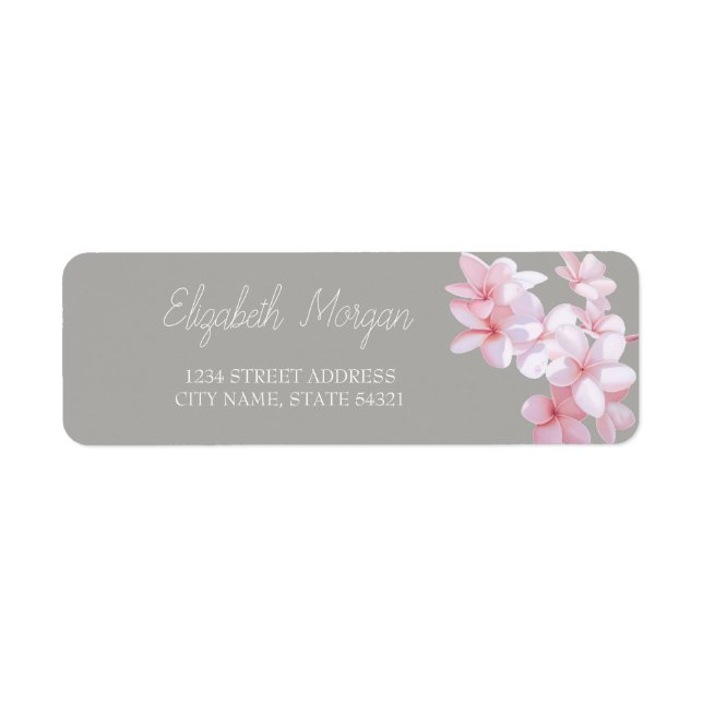 Etiqueta de Endereço Flor Tropical Romântica Chic (Frente)