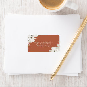 Etiqueta de Endereço Floral Bohemian Branco