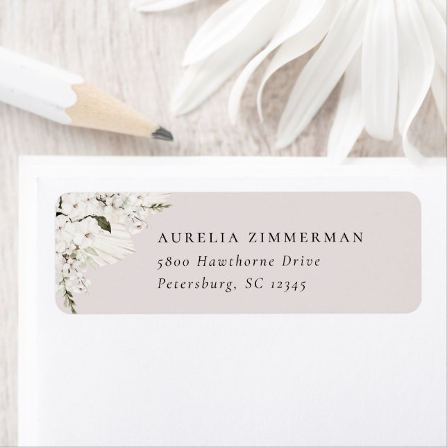 Etiqueta de Endereço Floral Bohemian Branco (Insitu)