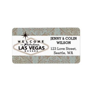 Etiqueta de endereço floral do casamento de Vegas