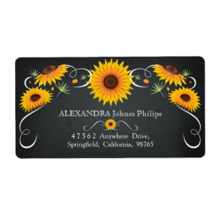 Etiqueta de endereço floral do vintage do quadro