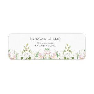 Etiqueta de Endereço Floral Elegante Lili Ivory Ro