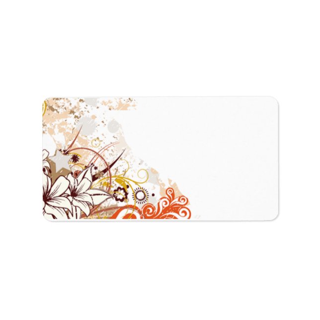 Etiqueta de Endereço Floral Personalizado (Frente)