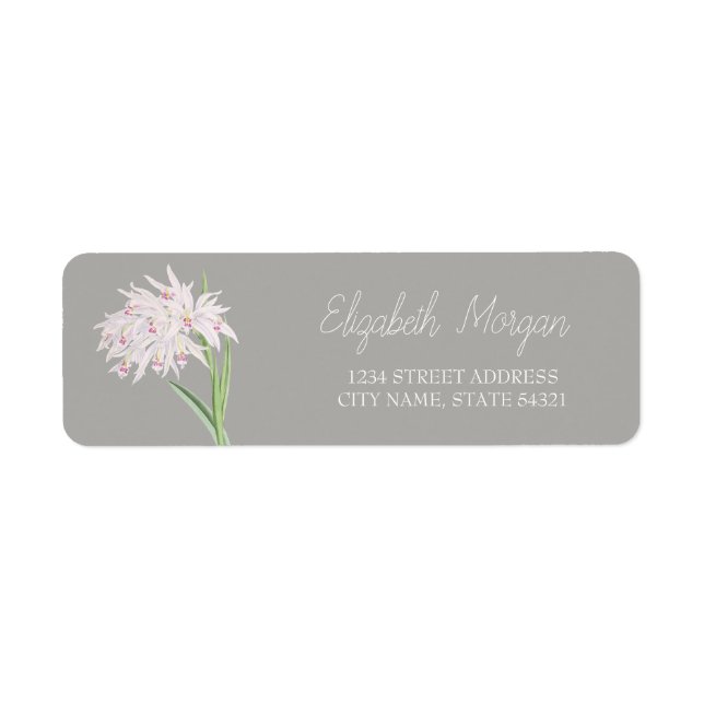 Etiqueta de Endereço Floral Romântico Chic (Frente)