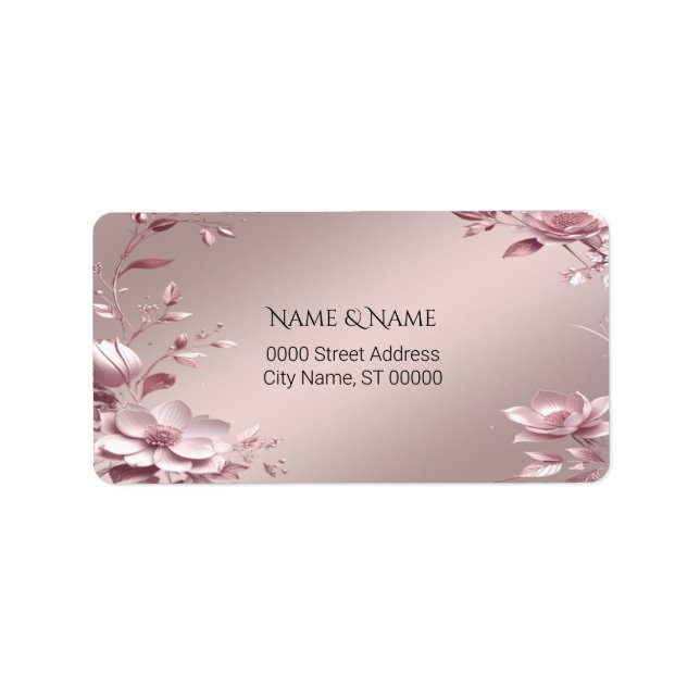 Etiqueta de Endereço Floral Rosa Delicada (Frente)