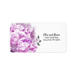 Etiqueta de Endereço Floral Rosa Monocromática