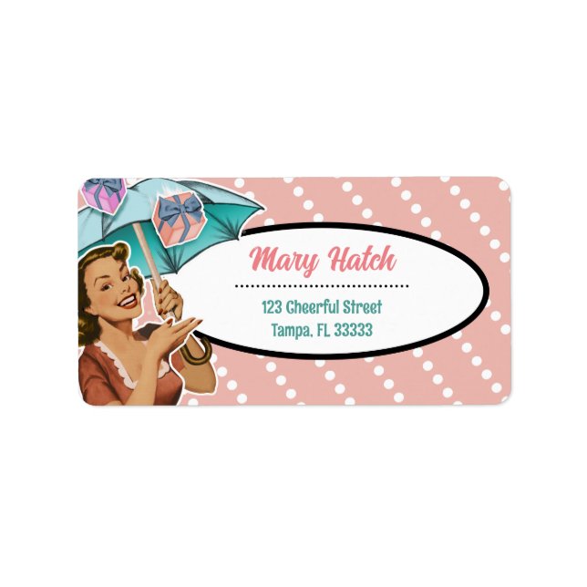 Etiqueta de Endereço Guarda-chuva do Chá de Estilo (Frente)