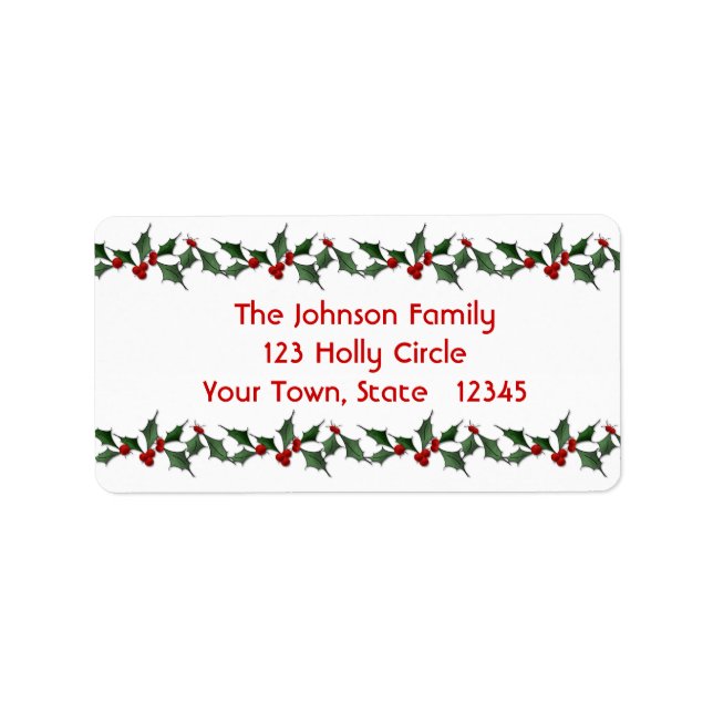 Etiqueta de Endereço Holly Border (Frente)