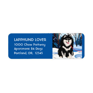 ETIQUETA DE ENDEREÇO Lapphund SOBRE O RIO Personal