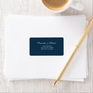 Etiqueta de Endereço Minimalista Azul-Marinho