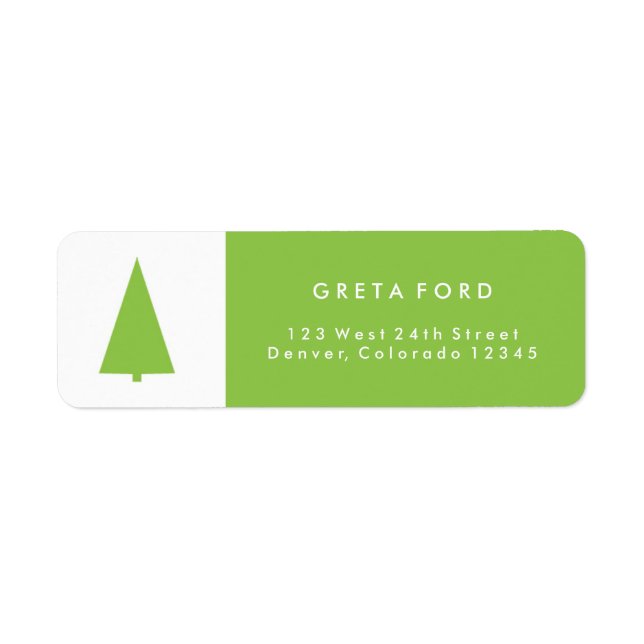 Etiqueta de Endereço Natal/Feriado da Árvore Natal (Frente)