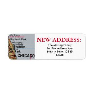 Etiqueta de endereço nova de Chicago