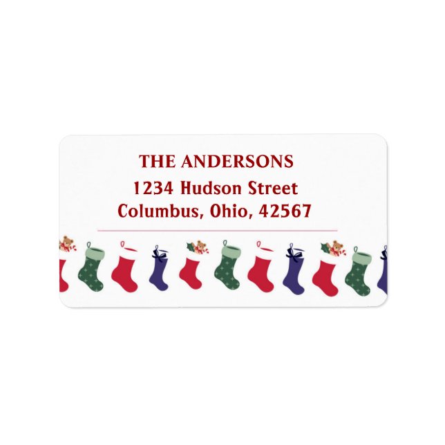 Etiqueta de Endereço para as Existências de Férias (Frente)