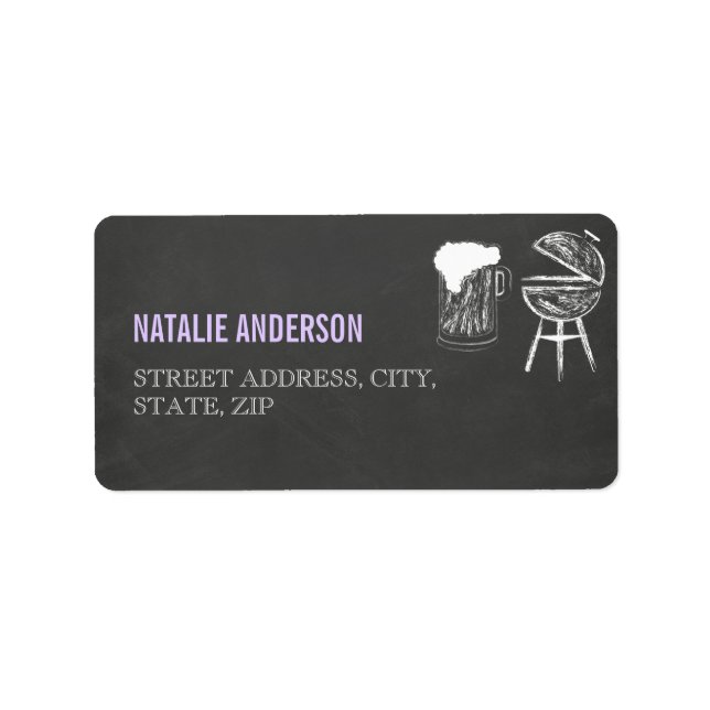 Etiqueta de Endereço para Chá de Bebê Chalkboard B (Frente)