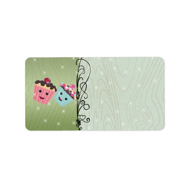 Etiqueta de Endereço para Cupcakes de Natal (Frente)