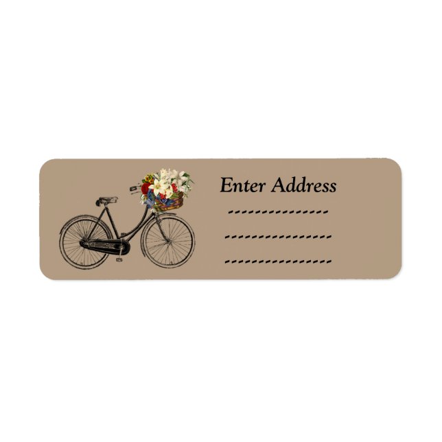 Etiqueta de endereço para flores de bicicleta Vinh (Frente)
