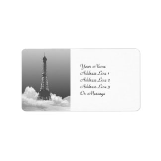 Etiqueta de endereço para o nome da torre Eiffel d