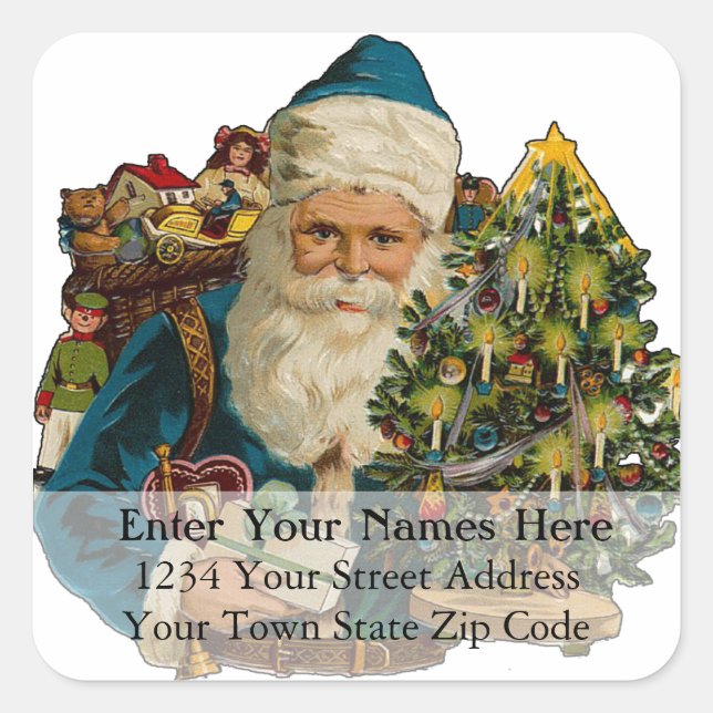 Etiqueta de Endereço para papais noeis com Natais  (Frente)