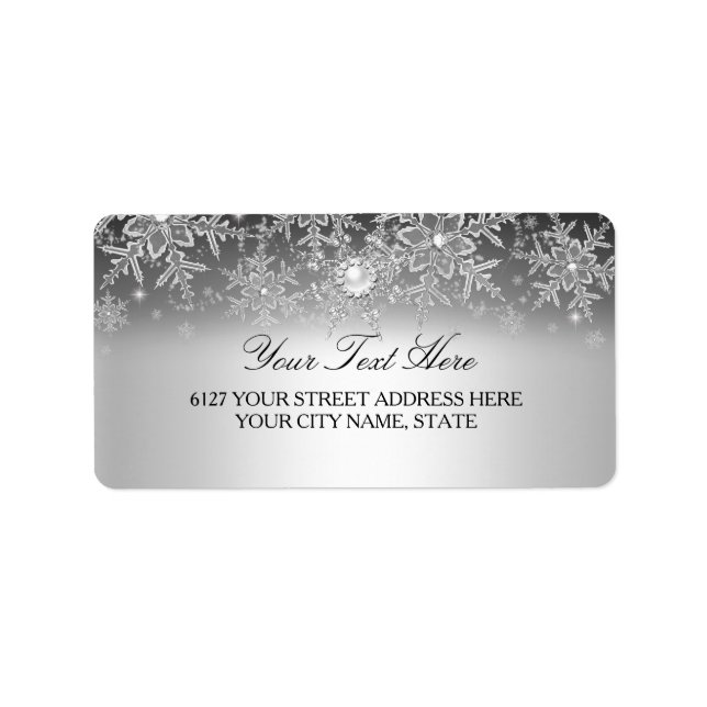 Etiqueta de Endereço Pérola Cristal Floco de Neve  (Frente)