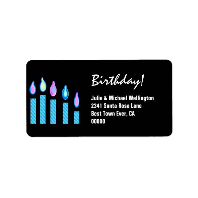 Etiqueta de Endereço Personalizado de Aniversário  (Frente)