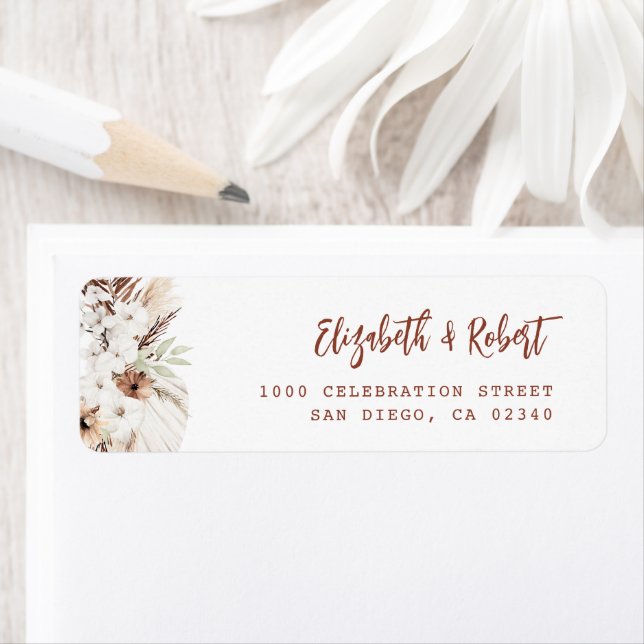 etiqueta de endereço personalizado pampas terracot (Insitu)