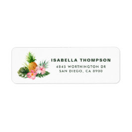 Etiqueta de Endereço Personalizado Tropical do Aba