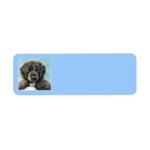 Etiqueta de endereço portuguesa do cão de água