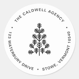 Etiqueta de Endereço Preto de Feriado Corporativo