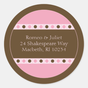 Etiqueta de Endereço - Rosa e Marrom