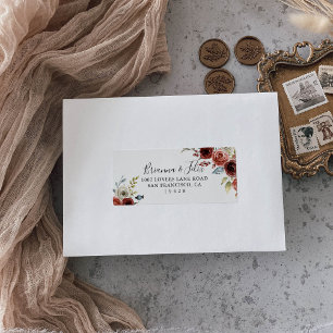 Etiqueta de Endereço RSVP de Casamento Floral Pri