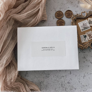Etiqueta de Endereço RSVP Preto e Branco
