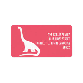 Etiqueta de Endereço Silhouette do Dinossaur