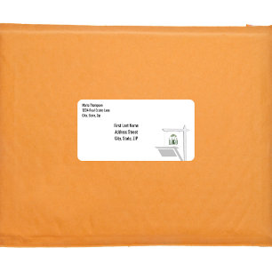 Etiqueta de Endereço Simples para Logotipo de Empr