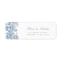 Etiqueta de Endereço Toile Azul Chic Chinesice Fra