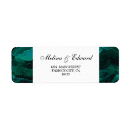 Etiqueta de Endereço Verde Elegante