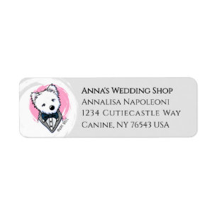 Etiqueta de Endereço Westie de Casamento