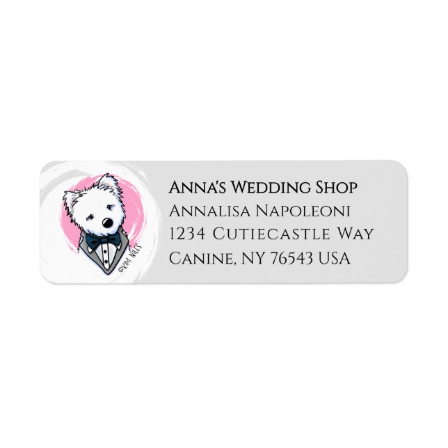 Etiqueta de Endereço Westie de Casamento (Frente)