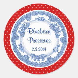 Etiqueta de enlatamento da placa azul de vintagem