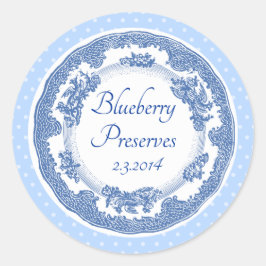 Etiqueta de enlatamento da placa azul de vintagem