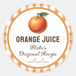 Etiqueta de enlatamento de suco laranja com design