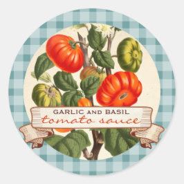 Etiqueta de enlatamento de tomate com cor vermelha