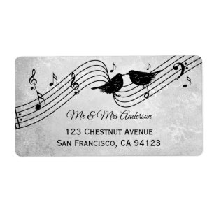 Etiqueta de Entrega de Casamento de Tema de Música