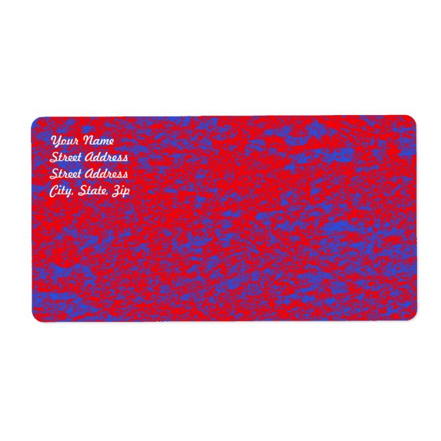 Etiqueta de Entrega de Mármore Vermelho e Azul (Frente)