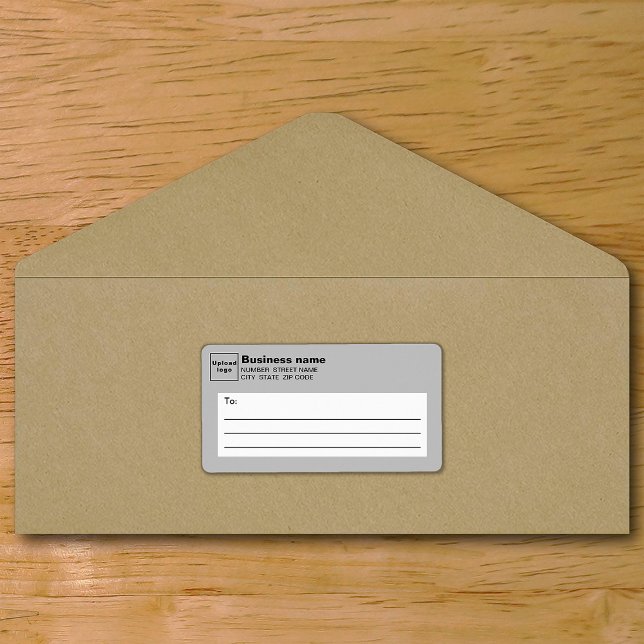 Etiqueta de Entrega de Negócios da Cinza (Gray business shipping label on envelope)