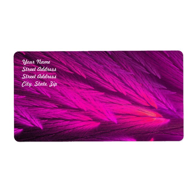 Etiqueta de Entrega Fractal de Abstrato Rosa (Frente)