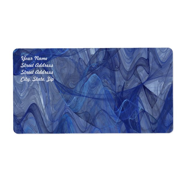 Etiqueta de Entrega Frata de Abstrato Azul (Frente)